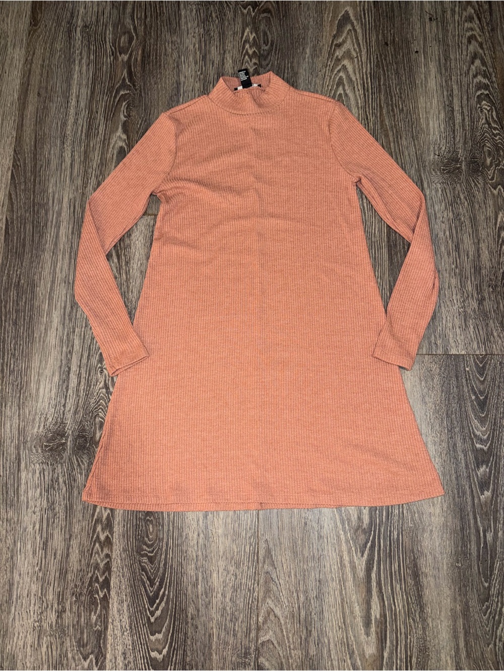 Forever 21 pink coral ribbed knit turtleneck sweater dress Size S